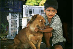 Boy with his dog, Ecuador